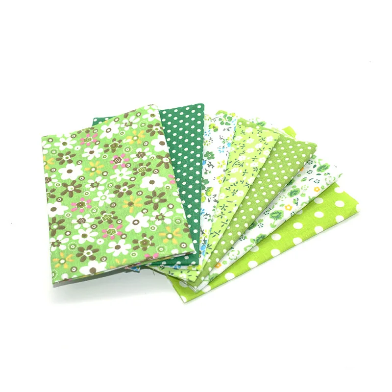 010 green 25 см x 25 см и 10 см x 10 см, комплект хлопковой ткани с принтом, ткань для шитья, для лоскутного шитья, рукоделия, материал ручной работы - Цвет: 010 green