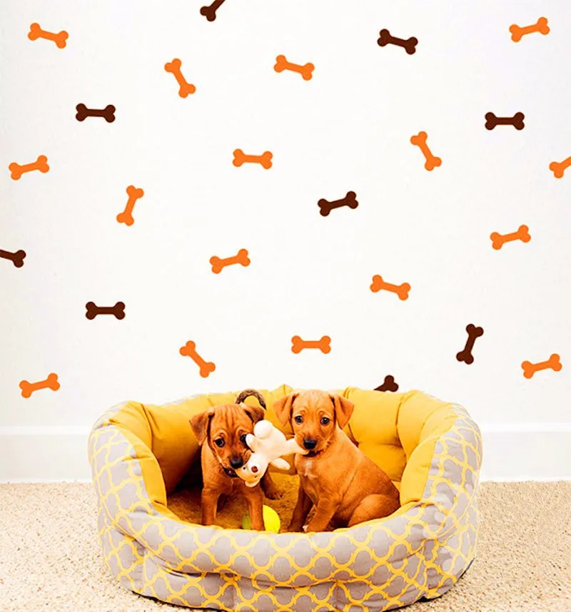 

Little Dog Bones Vinyl Wall Sticke Art Room Wall Mural DIY Art Home Decoration For Kids Nursery Room Pet Room Wall Sticker A-149