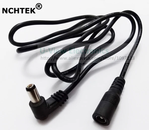 NCHTEK 90 градусов угловой DC 5 5x2 1 мм штекер гнездо удлинитель кабеля для