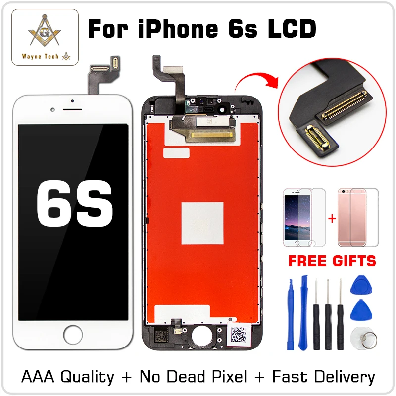 ЖК дисплей в сборе для iPhone 6S с 3D сенсорным экраном класса ААА без пятен|6s lcd|iphone 6s