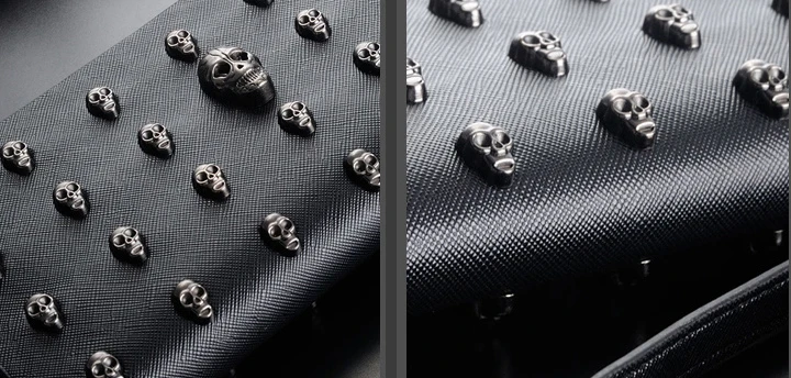 Женская кожаная сумка-клатч с заклепками | Багаж и сумки