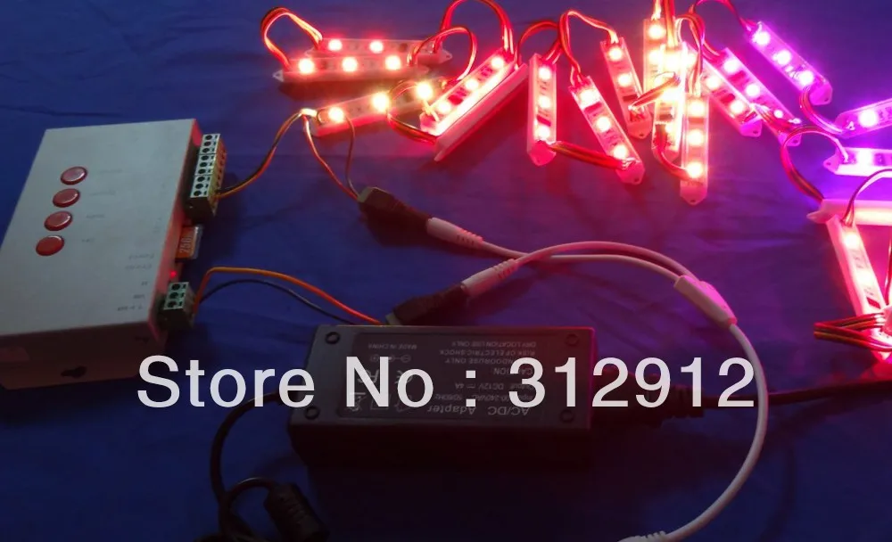 40 шт. DC12V WS2801 pixel модуль 3 5050 led + Т-1000S sd card пикселей контроллер 12 В/4A адаптер питания |