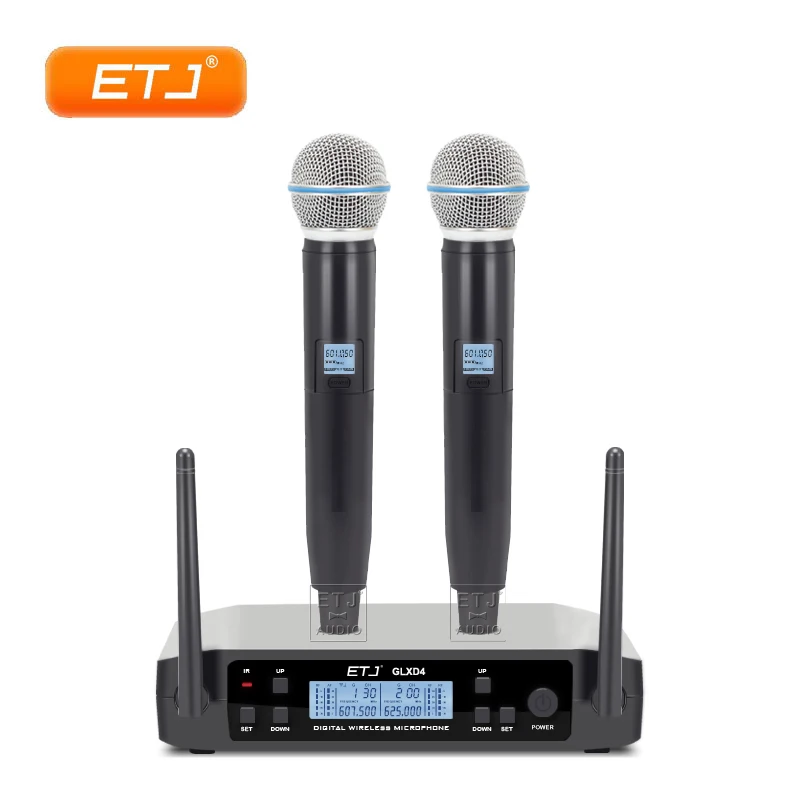 Model 1 Профессиональный UHF двойной микрофон беспроводной ручной GLXD24 Караоке динамический микрофон высокое качество для церковной сцены - Цвет: Model 1