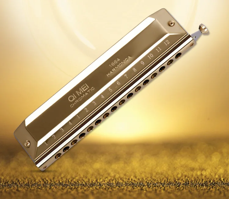 

Chi Mei 16 hole 64 tone semi chromatic harmonica / Jiangsu brand / Chi Mei semi chromatic harmonica