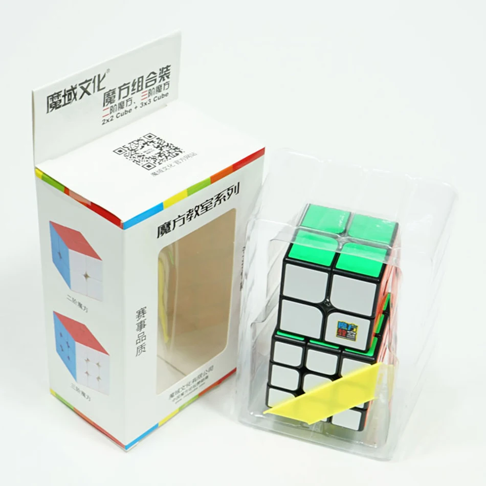MoYu Yuhu 2-куб пакет 2x2/oneplus 3/OnePlus x 3 волшебный кубик-MF2 MF3 Скорость куб Комплект Головоломка Черный цветной 2 шт./компл. развивающая игрушка для детей