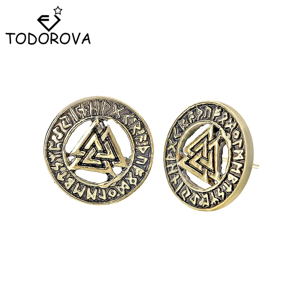 Todorova славянские норские Valknut языческий амулет мужские серьги скандинавские