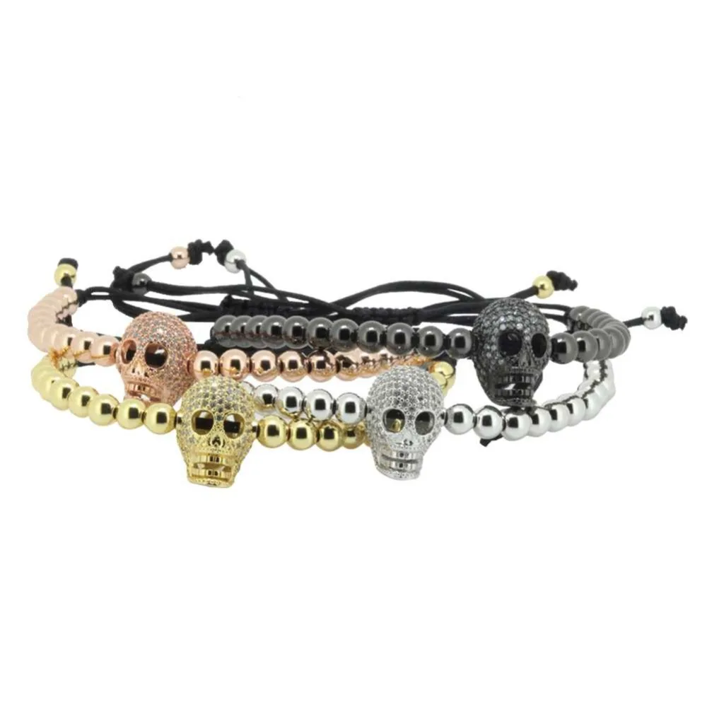 Анил Arjandas браслет для мужчин Pulseira Masculina ювелирные изделия черный шнур 4 мм CZ