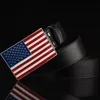 Модный кожаный ремень мужской женский Американский Флаг ремни мужской флаг США Пряжка хиппи баннер с символикой США ремень уличный хип-хоп декоративный ремень - Цвет: A