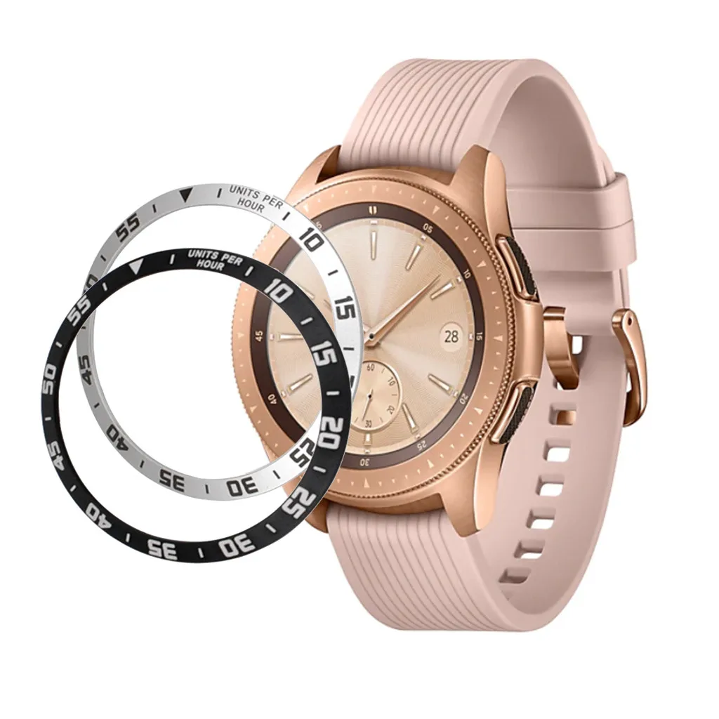 2 предмета в комплекте, для samsung Galaxy Watch 42/46 мм ободок кольцо Клей полное покрытие против царапин Нержавеющая сталь Смарт-часы носимые аксессуары