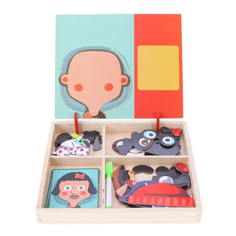 

3D Wooden Kids Educational Pretend Play Learning Toys Magnetic Puzzle Wood Toy Wooden Puzzles Game Gift for Children
