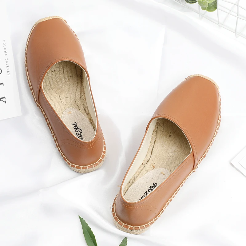 Женские мокасины из натуральной кожи плоские эспадрильи|Обувь без каблука| |