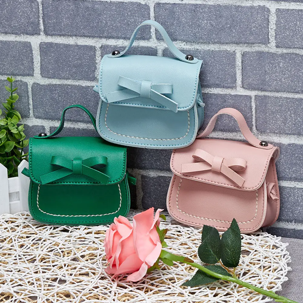 

Toddler Baby Messenger Bags Children Kids Girls Princess Shoulder Bag Handbag Solid Bowknot Princess Coin Purses