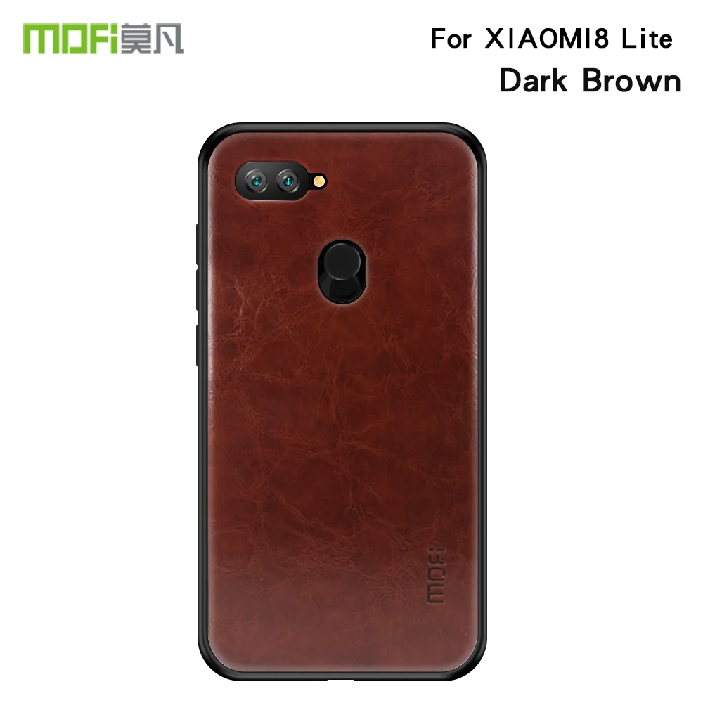 MOFi из искусственной кожи+ ТПУ+ PC чехол для Xiaomi Mi 8 Lite чехол для телефона s полная Защита задняя крышка для Xiaomi Mi 8 Lite чехол