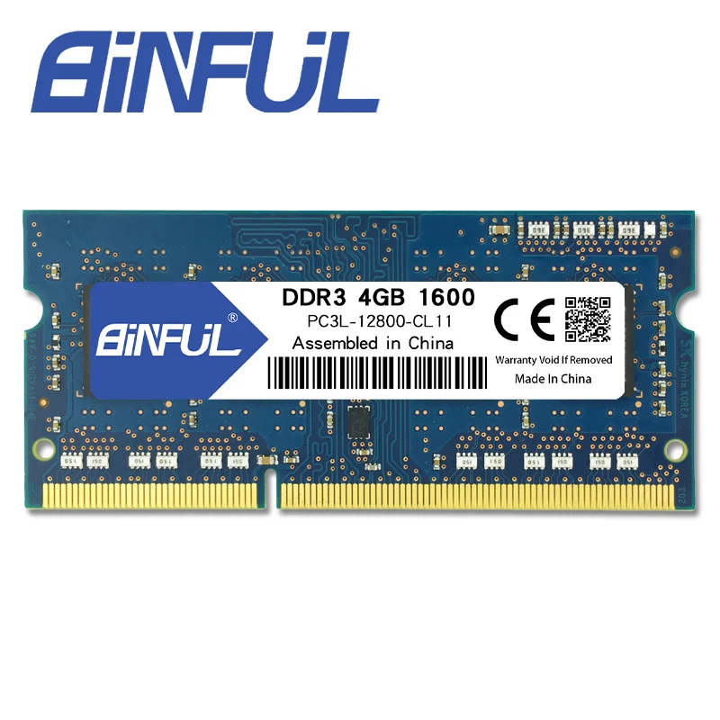 BINFUL новый бренд DDR3L 4 ГБ 8 1600 МГц PC3L 12800 Память ОЗУ низкого напряжения 1 35 в для