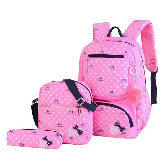 pink Litthing 3 шт., школьные сумки для девочек-подростков, школьный ранец, модные школьные рюкзаки, дорожная сумка, черный рюкзак,, Прямая поставка - Цвет: pink