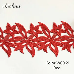 W0069 CHICKNIT 5 ярдов множество цветов Вышитые водорастворимые кружева отделка для шитья adress аксессуары DZ1 - Цвет: W0069