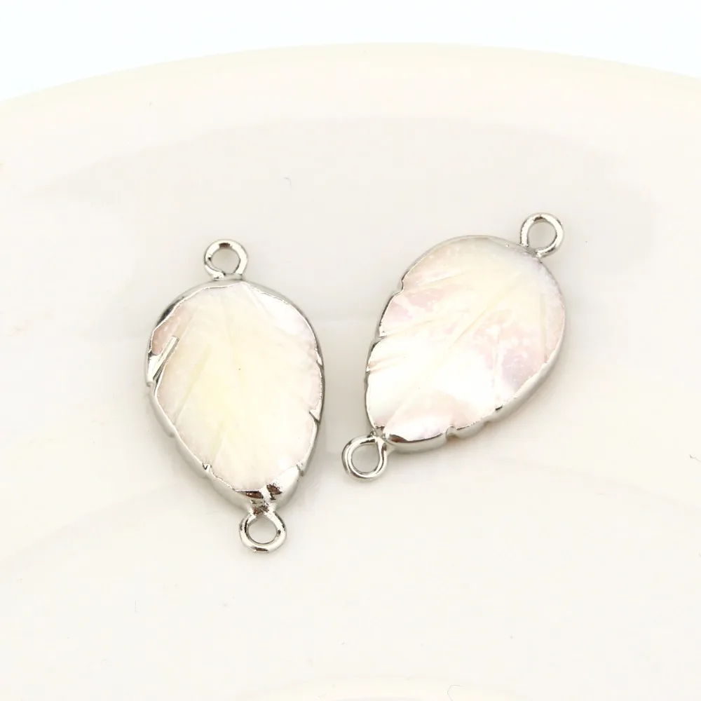 1 шт. винтажный амулет в виде листика натуральный корпус коннектор для браслета