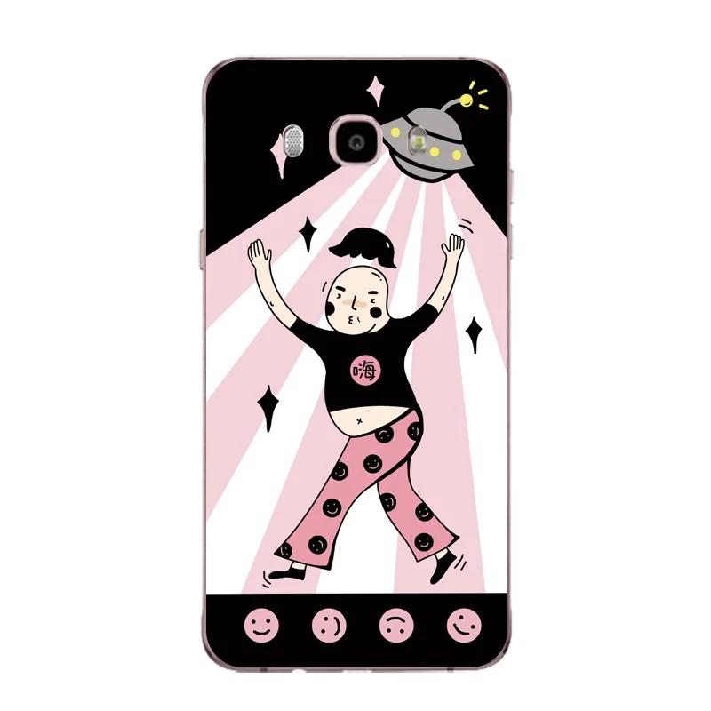 Dancer Soft Clear TPU Phone Case For Samsung J3 J5 J7 S6 S7 S8 note8 A3 A5 C7 J2prime Marble Moon Printed Cover Free Shipping | Мобильные