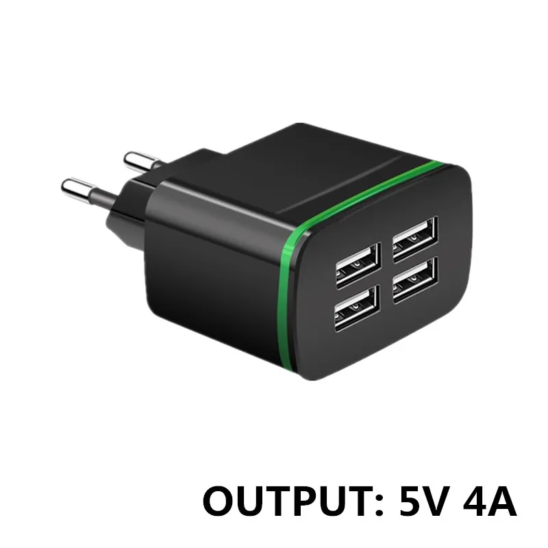 XEDAIN, 4 usb порта, зарядное устройство для телефона, 5 В, 4 а, зарядное устройство с европейской вилкой, дорожное настенное зарядное устройство, адаптер, светодиодный светильник, зарядка для мобильного планшета, Mp3 - Тип штекера: EU  Charger