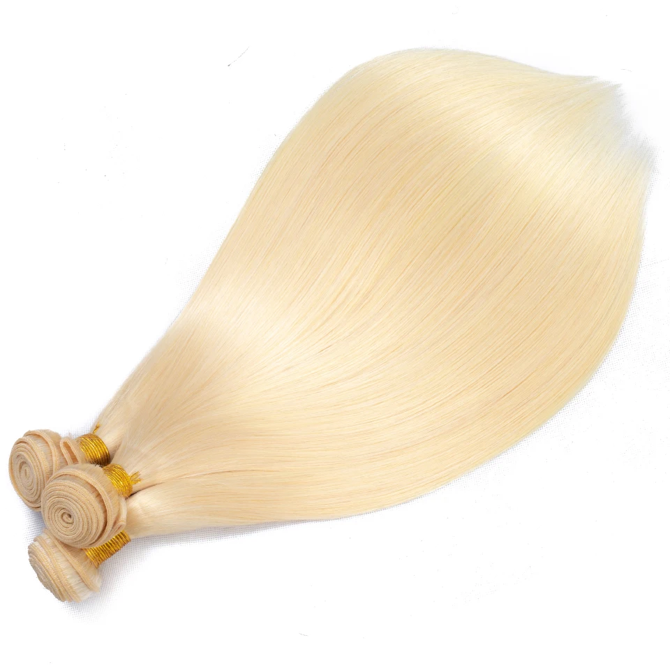 Queenlike Hair Products 3 pieces Color 613 Straight Bundles Remy Blonde Human Brazilian Weave | Шиньоны и парики