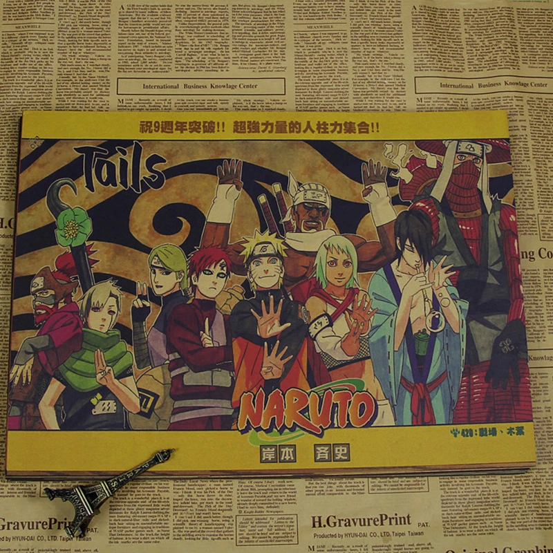 Уютный момент аниме Uzumaki Naruto постер Naruto Uzumaki Naruto/Итачи Учиха/Akatsuki Винтаж плакат из крафт-бумаги, ручной стержень, для кафе, для домашнего декора QT442