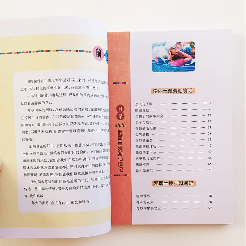 Alice in Wonderland &ampThrough the looking-Glass Chinese Books for Children/Teens /Middle School Students Simplified |
