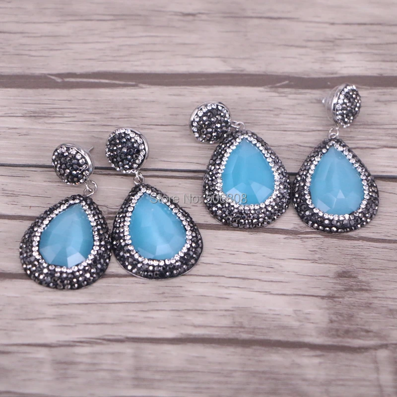 10Pairs Zyunz Jewelry Cut facet pave crystal stones drop dangle earrings for women summer fashion charm earring jewelry | Украшения и