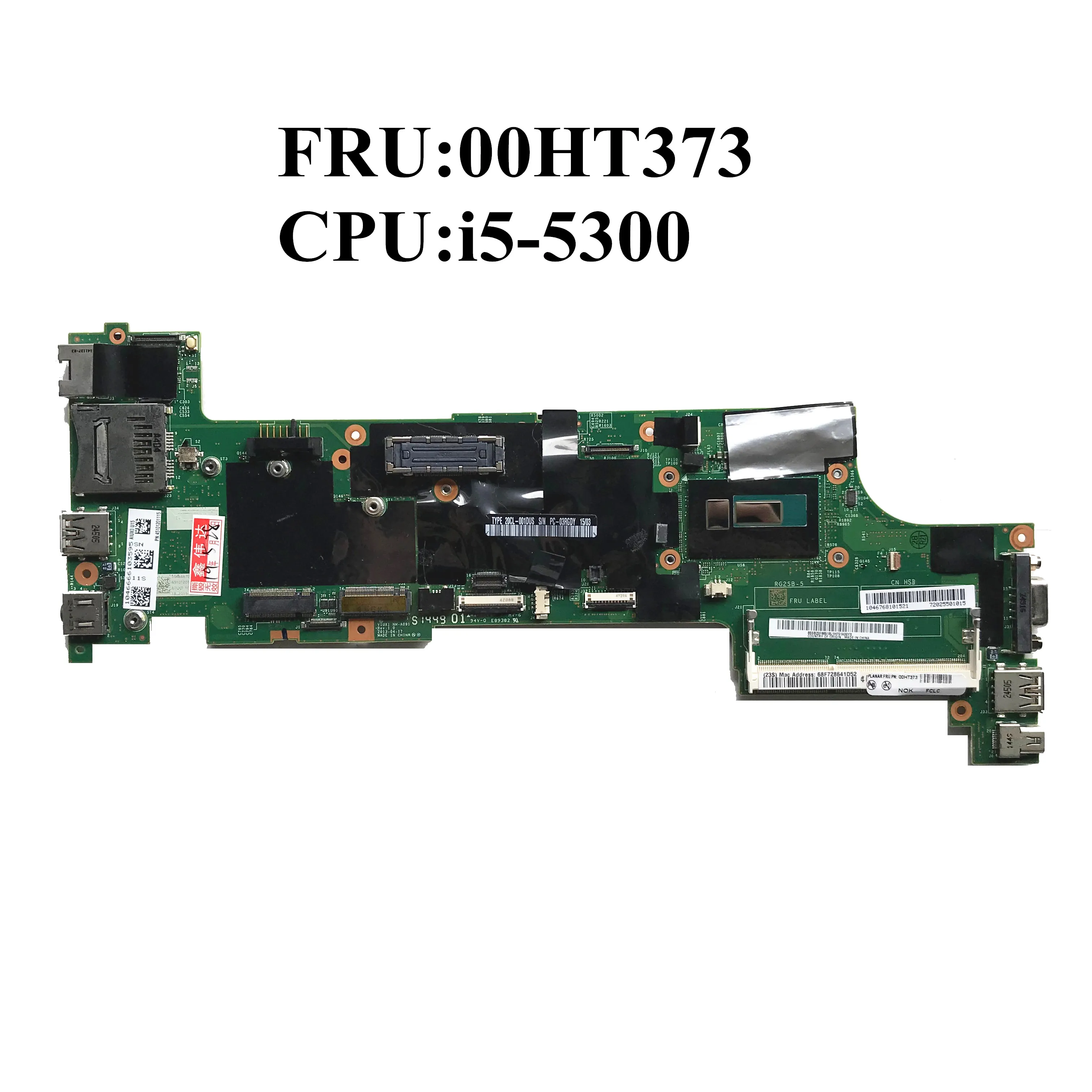 Оригинальная материнская плата SZWXZY для ноутбука Lenovo Thinkpad X250 с I5 5300 DDR3 00HT373 100%