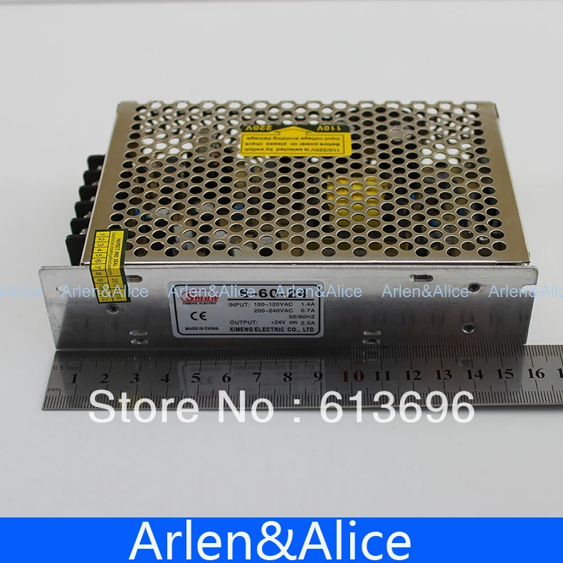 60W 24V 2.5A одиночный выход импульсный источник питания для светодиодной полосы