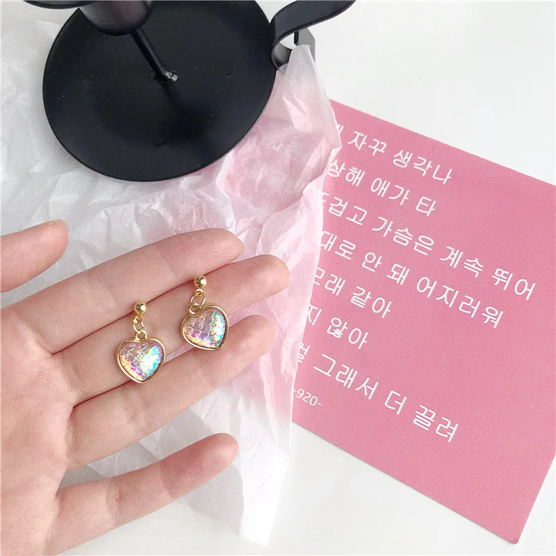 Новые брендовые дизайнерские блестящие розовые серьги в форме сердца