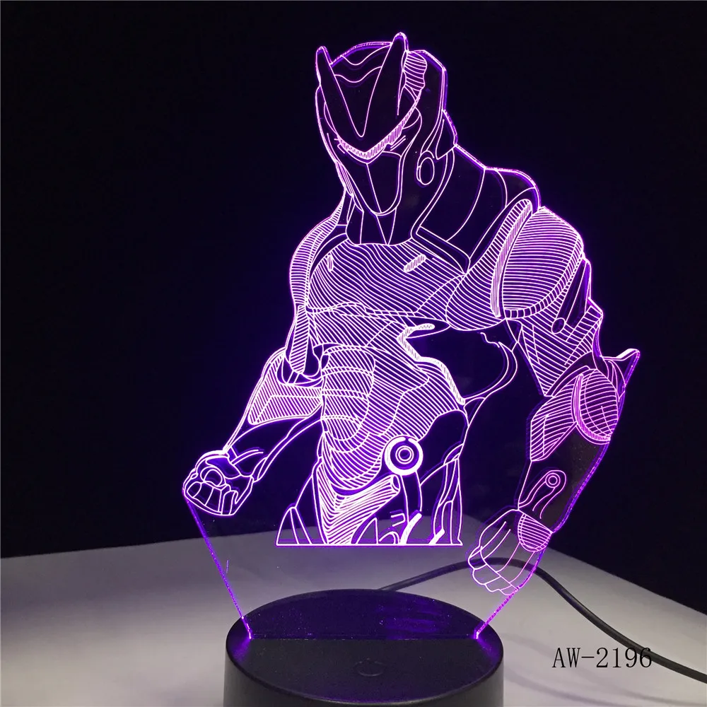 USB ночник домашняя атмосфера Декоративный 3D светодиодный светильник на батарейках 7 цветов 5 в 3D настольная лампа AW-2196