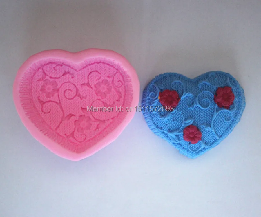 Новые милые силиконовые 3D формы для мыла в форме сердца шоколада и торта кухни