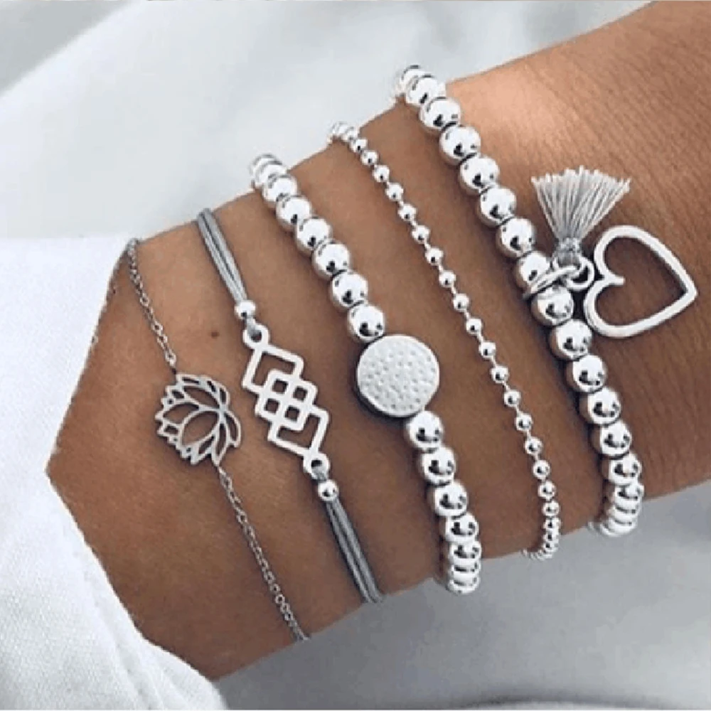 30 Стиль Boho браслет &quotСлон&quot сердце в виде ракушки с изображением луны и звезд