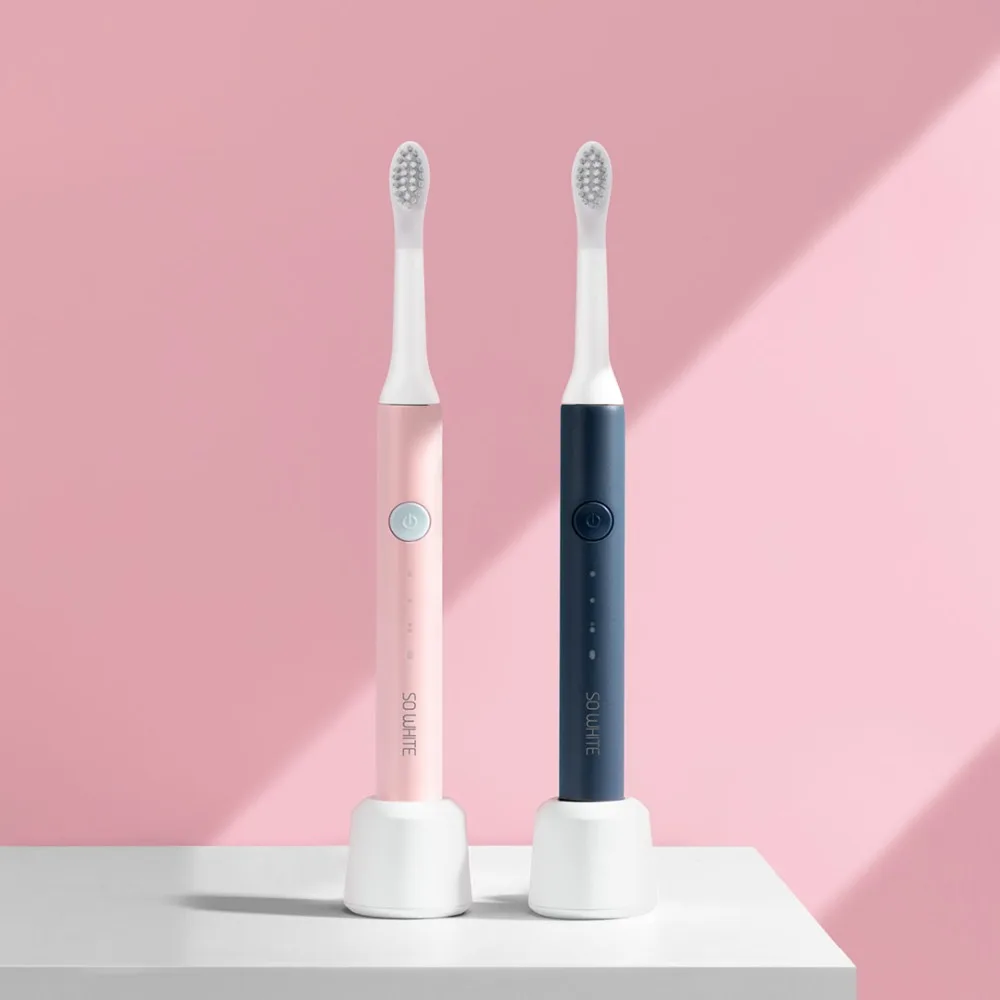 Two Pcs Xiaomi Mijia SO WHITE Sonic электрическая зубная щетка Беспроводная Индукционная зарядка IPX7 Водонепроницаемая зубная щетка дешевая 3 - Цвет: Two Pcs