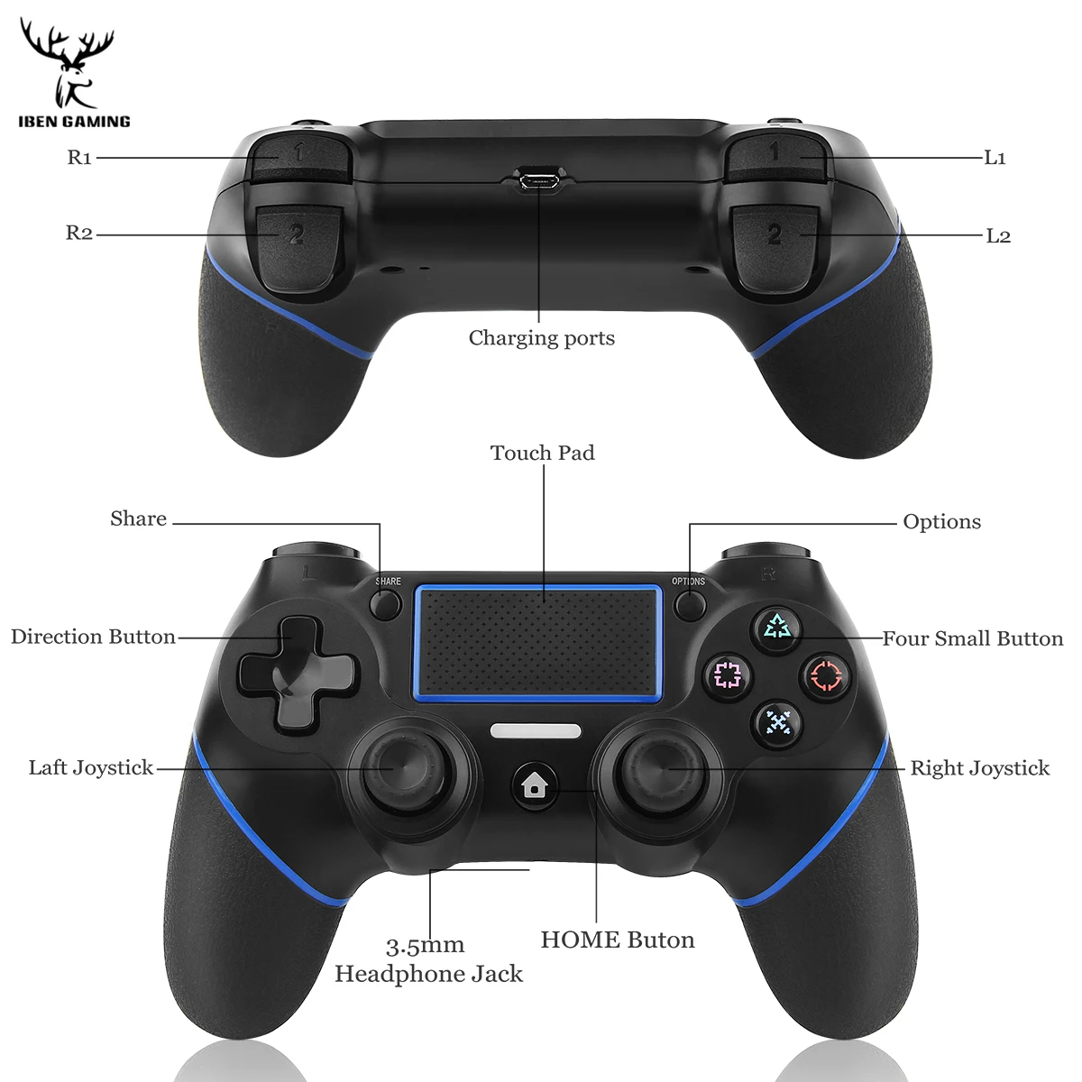 IBen Bluetooth беспроводной игровой контроллер геймпад для PS4/PC джойстик playstation 4 контроллер Dualshock 4