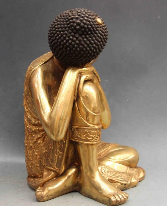 1469 Китайская народная Бронза Медь медитации Шакьямуни Амитабха Будды статуя |