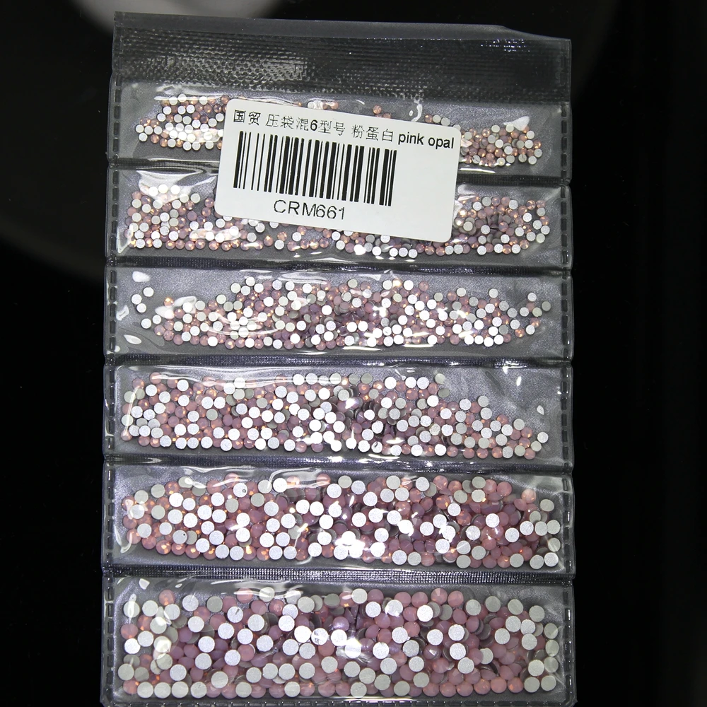 PINK OPAL Новинка, 22 цвета, SS3-SS10, маленькие размеры, стразы для дизайна ногтей, Хрустальные стеклянные стразы для ногтей, 3D украшение для ногтей, драгоценные камни - Цвет: PINK OPAL
