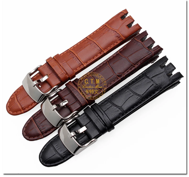 Ремешки из натуральной кожи для swatch YRS403 412 402G серия верхний слой из воловьей кожи крокодиловый 21 мм ремешок для часов для мужчин с инструментами