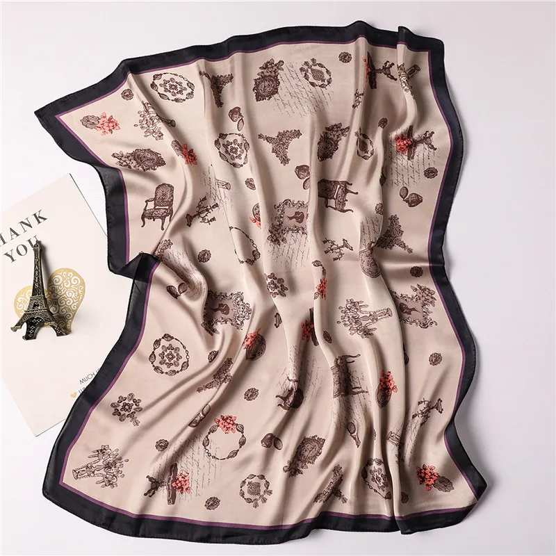 Шелковый Атласный Женский квадратный шарф yishine с красивым рисунком Дамская