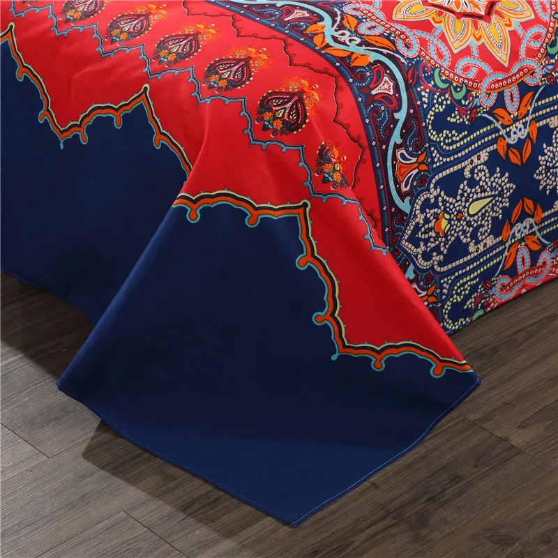 Bohemian Designer Bedding Sets Floral Printing Mandala 4pcs Boho Style Duvet Cover Bed Sheet&ampPillowcases Linen | Дом и сад