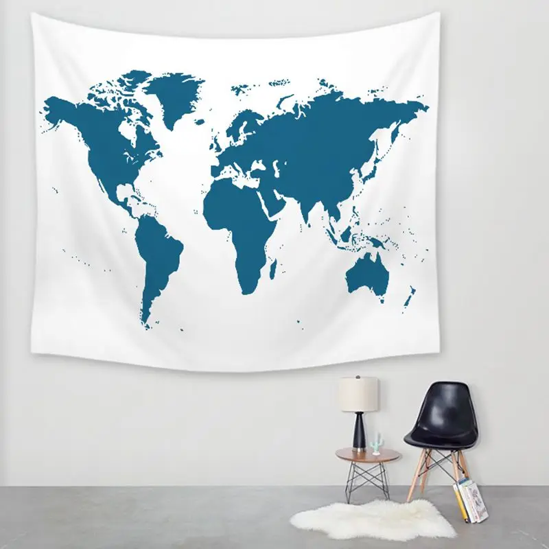 Гобелен в стиле ретро для домашнего декора хлопковая смесь с картой мира