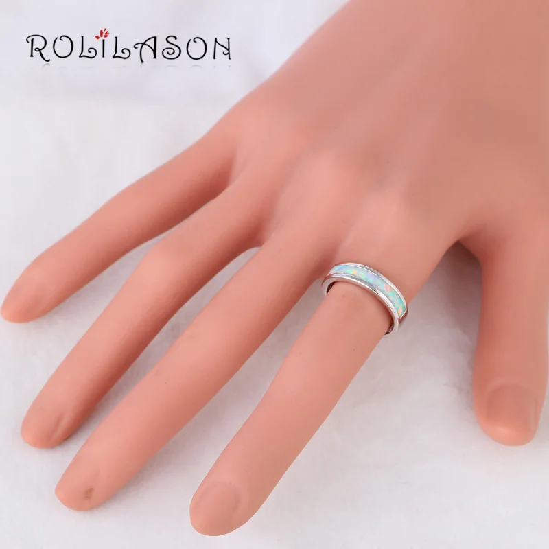 Летние Jewelry Кольцо для женщин Белый огненный опал Серебро штамп наивысшего