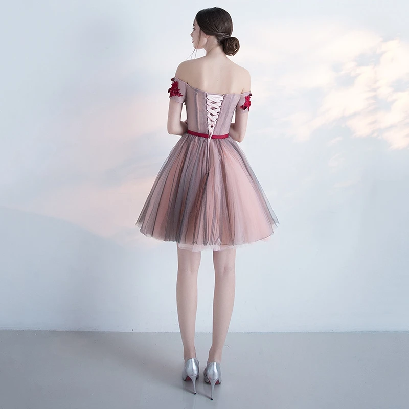 Женское кружевное Сетчатое платье Короткие бальные платья Kleider Тюлевое вечернее