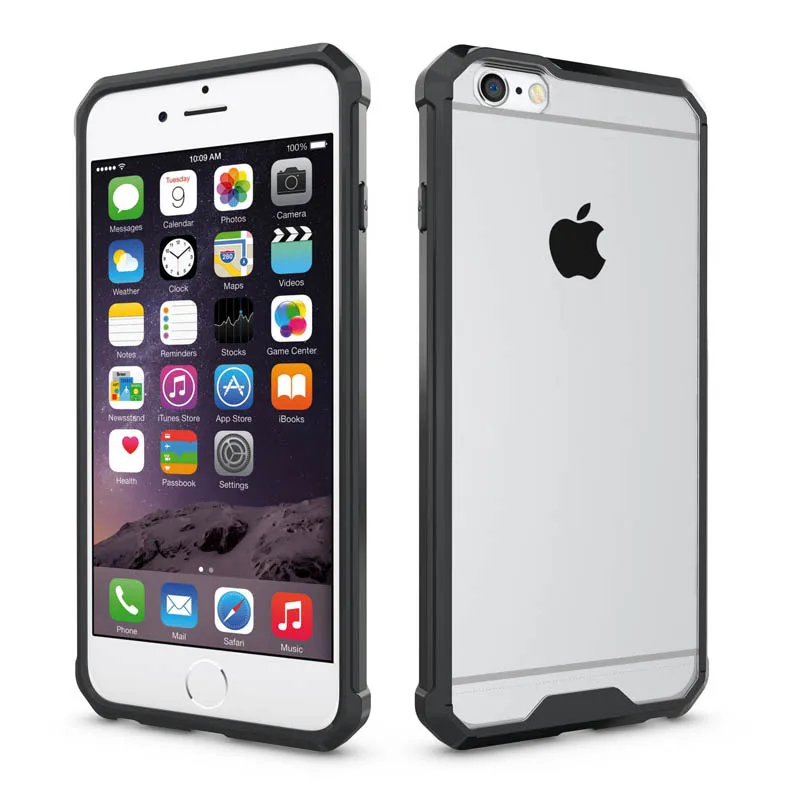 Противоударный бронированный чехол для Iphone 6 Plus с двумя SIM картами прозрачная