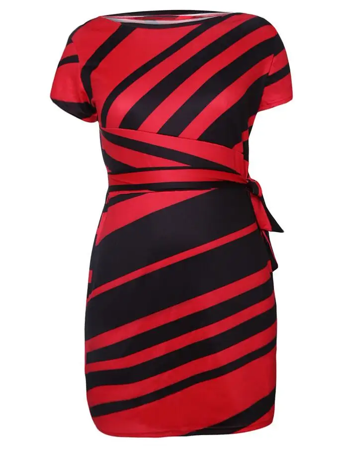 Платья на осень 2017 г. платье-карандаш в красную черную темно-синюю и белую полоску