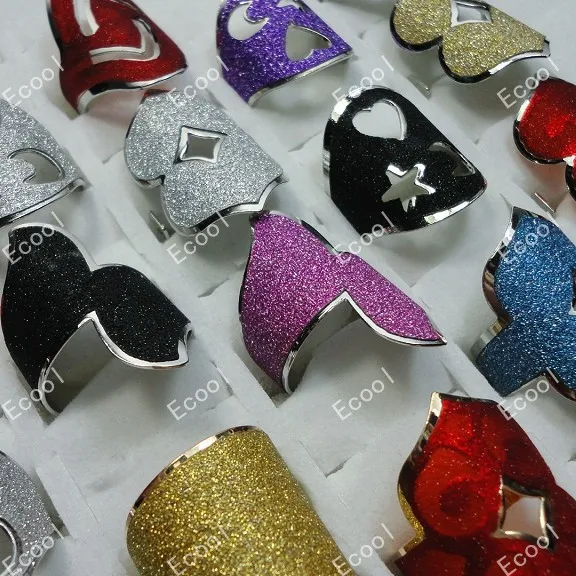 

150pcs wholesale lots jewelry ring pretty Multicolor Frosted Mix Rings BL304 free shipping