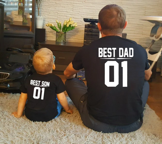 Футболки Best Dad Son 01 одежда для Отца и Сына семейный костюм подарок на день отца
