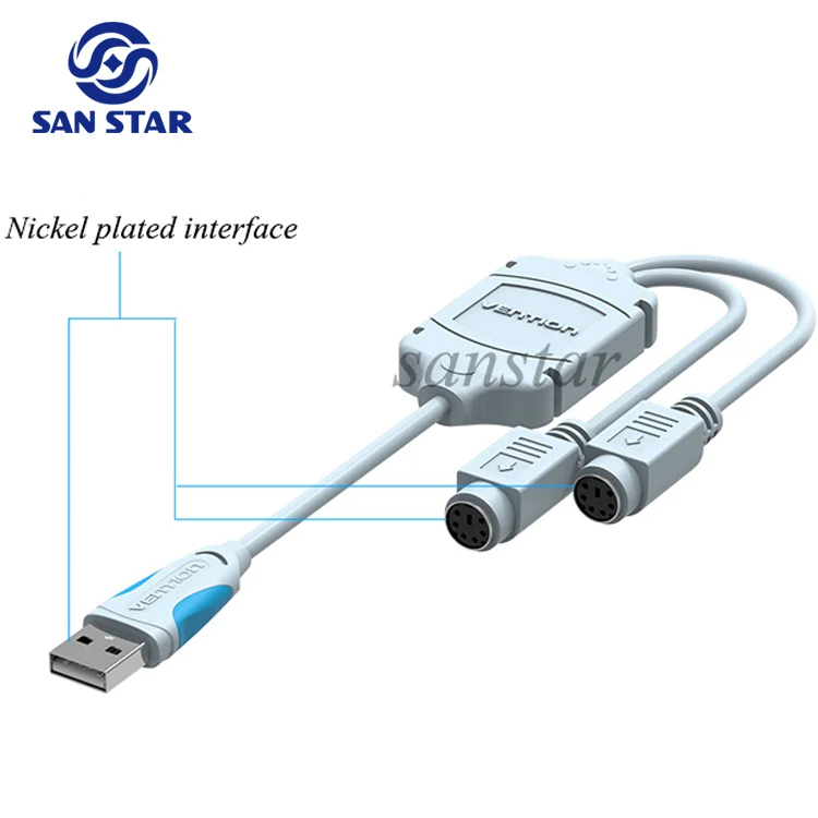 5 шт. 31 см USB к PS/2 кабель Адаптер конвертера Мышь клавиатура конвертер адаптер для PS2 Интерфейс разъем