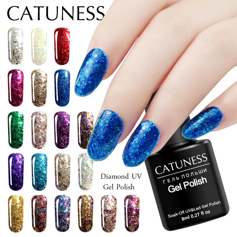Блестящий лак CATUNESS Lucky Diamond Ультрафиолетовый гладкий блеск для ногтей