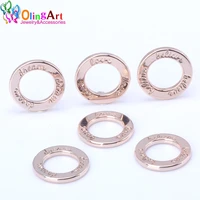 olingart 19mm 6pcslot diy zinc alloy pendant lead free rose gold color combinations of letters rings shape jewelry making